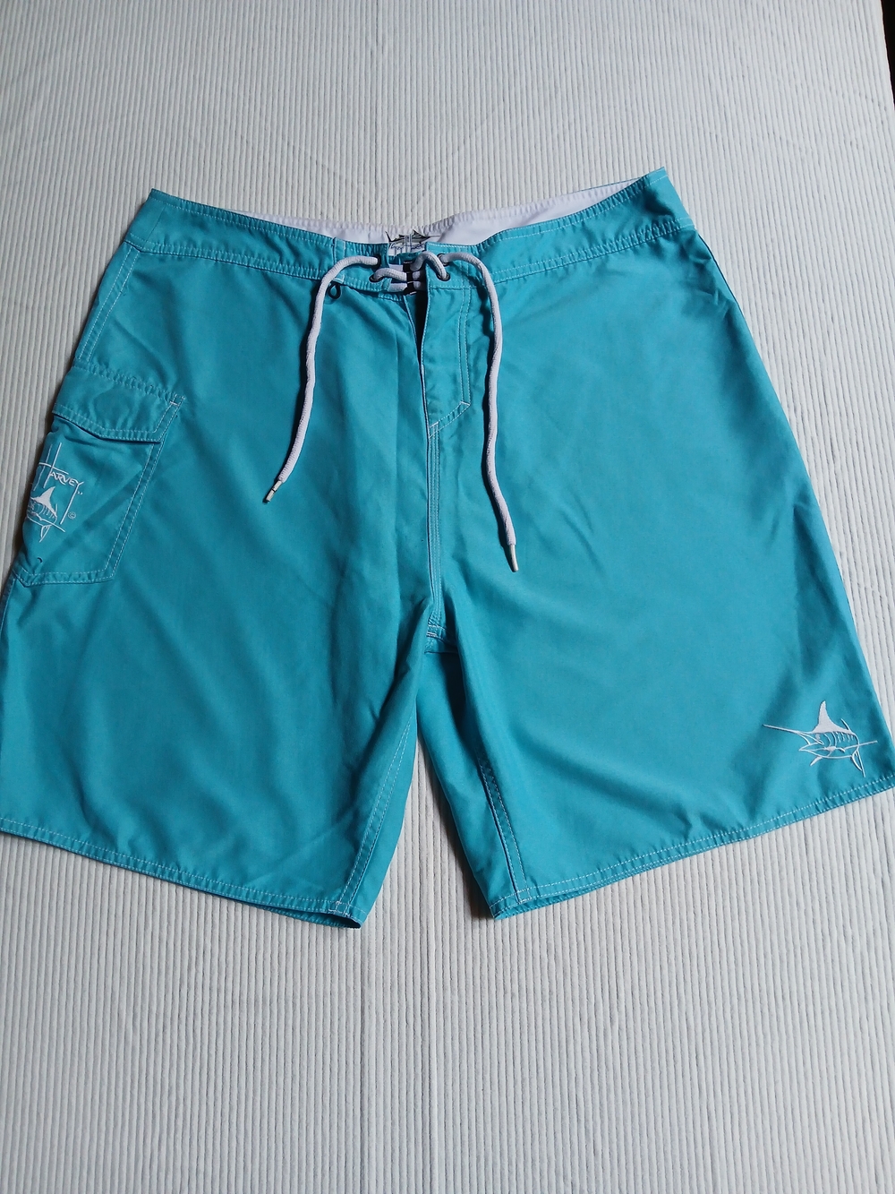 New Guy Harvey Men’s Aqua Board Shorts Cargo Swim Trunks Size 34 NWOT